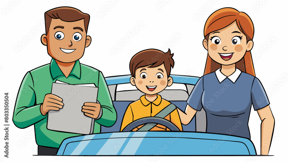 Poster a teenager is learning how to drive and wants to take the family car for a drive. they ask their par