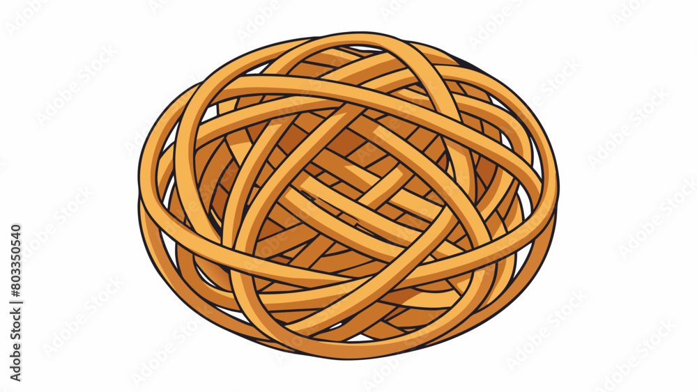 Poster A tangled ball of string with no clear beginning or end depicting the complexity and intricacies of a longterm commitment as each partner becomes. Cartoon Vector