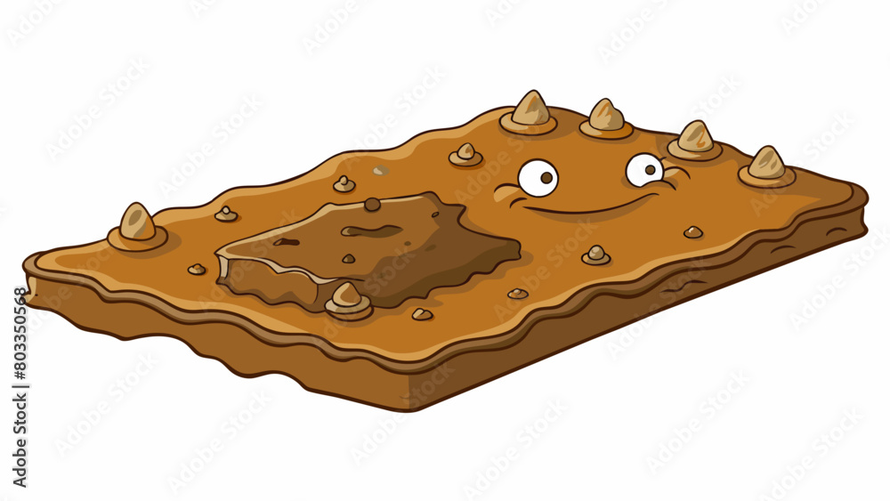 Poster a thick slippery layer of mud covering the bottom of a riverbed making it difficult for fish and oth