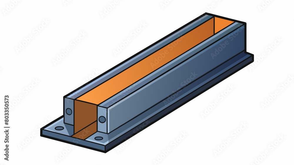 Poster a thick stout steel beam with a threaded groove at one end designed to anchor and support heavy equi