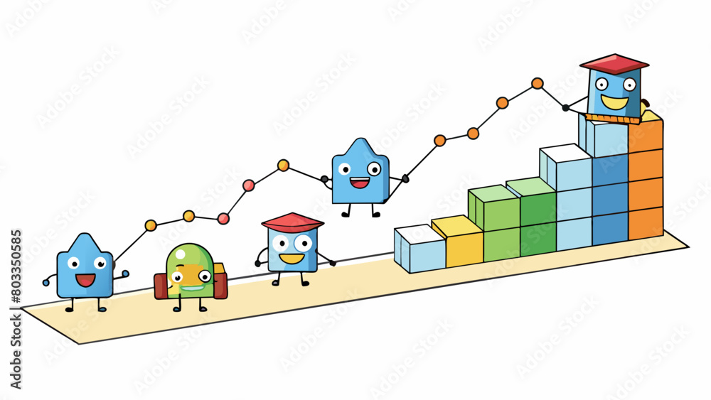 Poster A ter plot displaying the relationship between hours of studying and test scores of students in a class. The plot has multiple data points forming a. Cartoon Vector