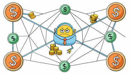 A tangled web Debt can also be seen as a complicated and intricate web with multiple loans and payments interconnecting and creating a sense of. Cartoon Vector