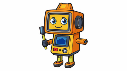 Fototapeta premium A thermal imaging camera that captures and analyzes temperature readings on electrical equipment alerting maintenance personnel to potential. Cartoon Vector