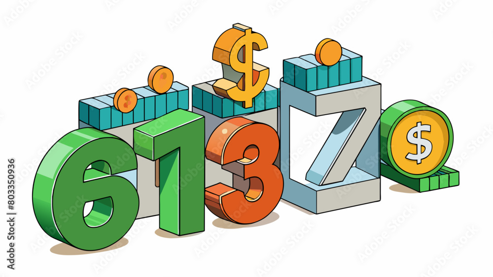 Aufkleber A virtual currency represented by a series of numbers and codes. It exists solely in digital form and can be exchanged and accessed through electronic. Cartoon Vector