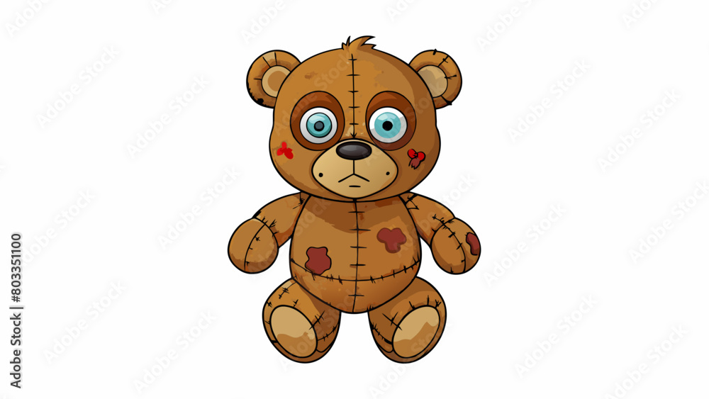 Poster a worn out teddy bear with missing button eyes and tattered fur having been loved and cherished for 