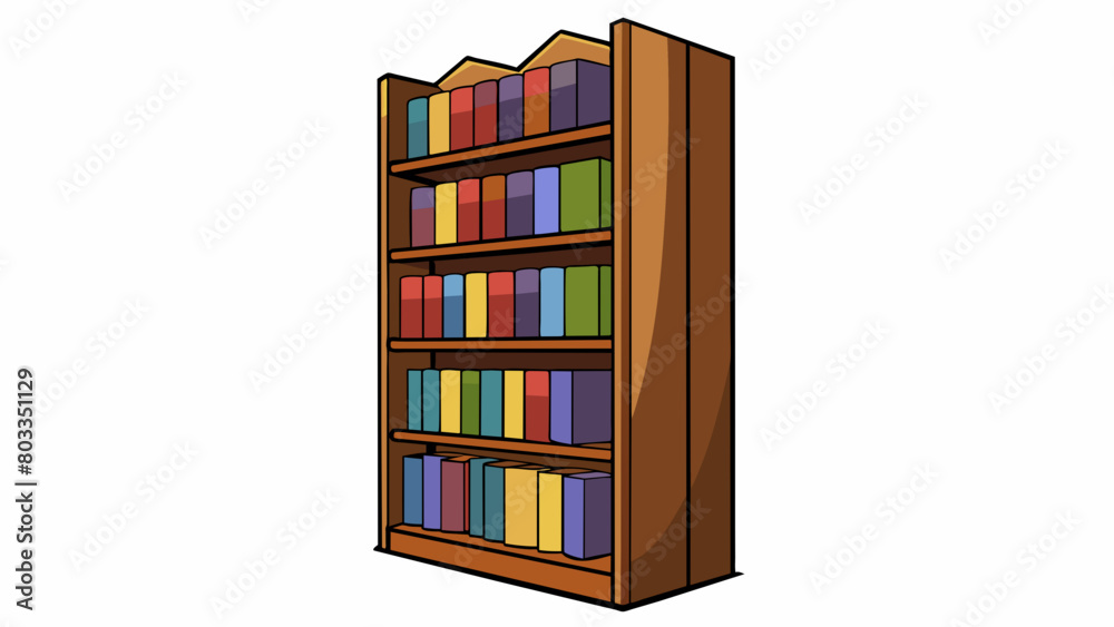 Poster bookshelf a tall wooden structure made of thick planks of wood. the edges are smoothed and the surfa