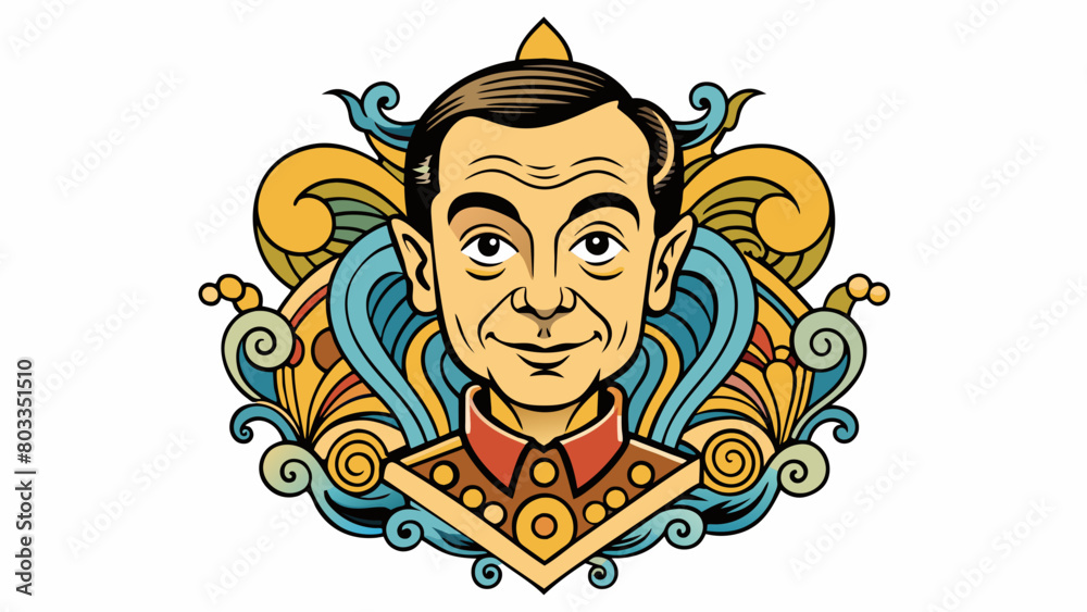 Poster In a painting a resolution can be seen in the fine and precise brushstrokes used to create intricate details in the background. The lines are clean. Cartoon Vector