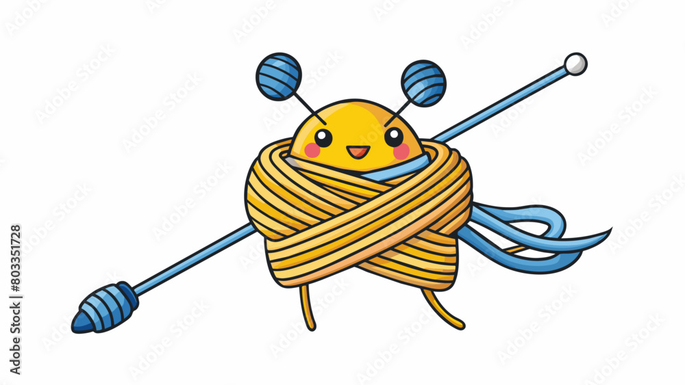 Poster Knitting With the clickclack of needles and the gentle pull of yarn a handmade scarf slowly takes shape. Using a soft and stretchy material the. Cartoon Vector