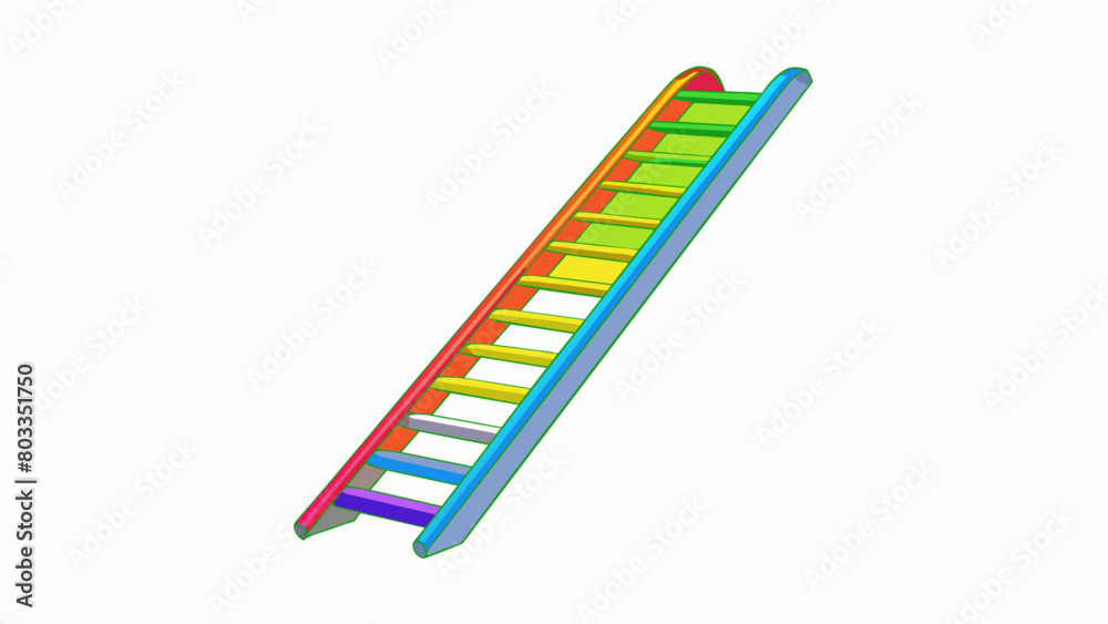 Poster in the playground a brightly colored plastic ladder was part of the jungle gym. with a rainbow of co