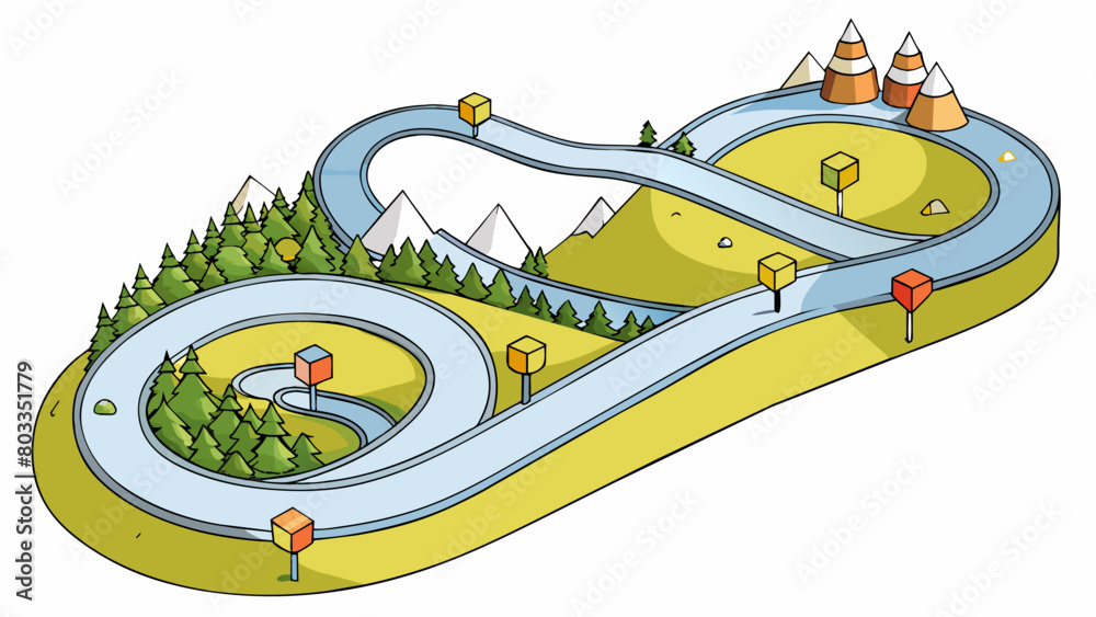 Poster Life is like a journey filled with twists and turns highs and lows and unexpected detours. We are all travelers on this road each with our own unique. Cartoon Vector