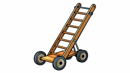 In the library a rolling ladder sat against the bookshelves ready to be used. Made of sleek black metal the ladder had four wheels and a handle at the. Cartoon Vector
