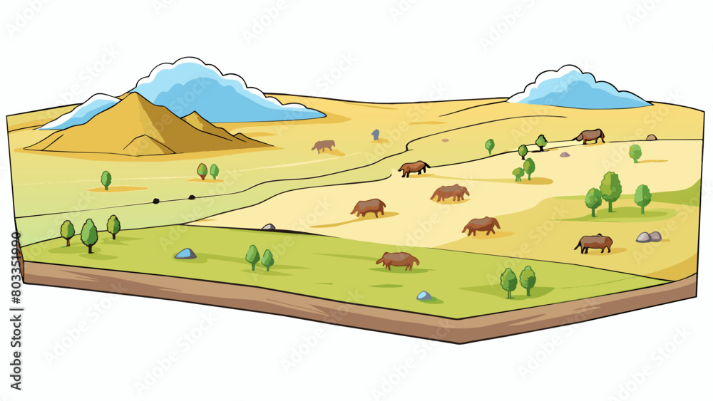 Poster plains region as far as the eye can see this region is filled with vast fields of tall grasses swayi