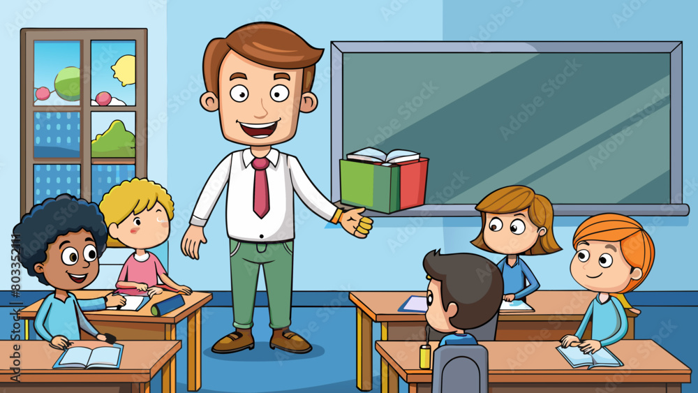 Poster role of a teacher a dedicated educator who facilitates learning and helps students develop their ski