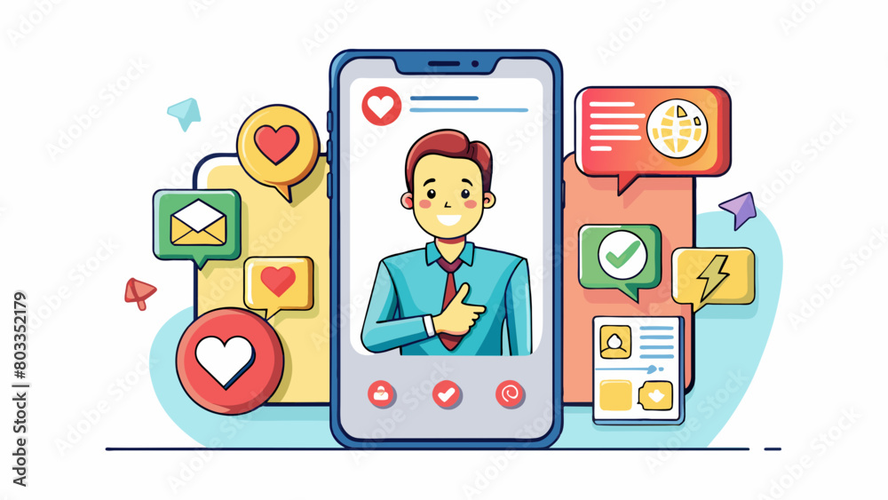 Poster social media campaign a series of posts on social media promoting a new smartphone. the posts featur
