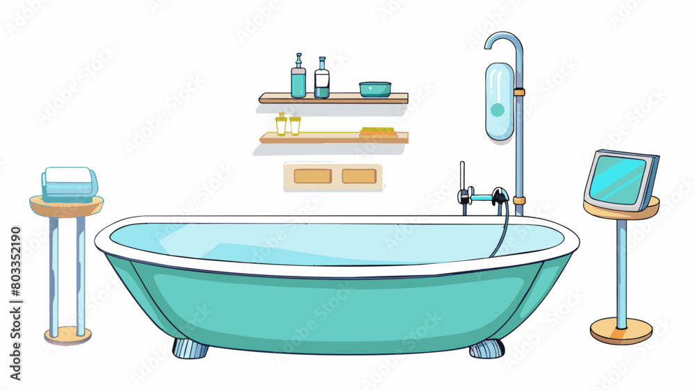 Poster spa bath the tub in this bath is oversized and made of smooth polished stone. the walls are adorned 