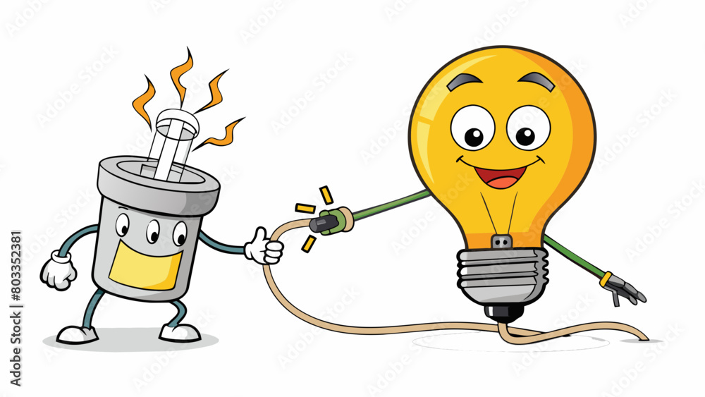 Aufkleber The burntout light bulb was promptly rep with a new one. The replacement bulb was energyefficient and had a longer lifespan making it a practical. Cartoon Vector