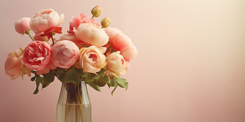 Fototapeta premium Mother's Day card. International Women's Day. Flowers backdrop.