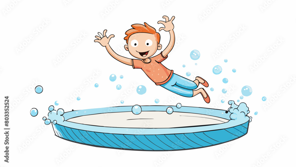 Aufkleber the feeling of weightlessness as you jump into a pool and bubbles of air swirl around your body befo