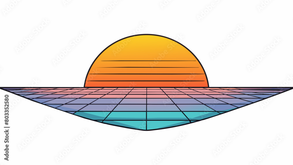 Poster the fading sunset disappearing over the horizon leaving darkness in its wake.. cartoon vector