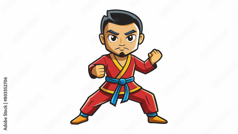 Poster the martial arts master demonstrated each technique with precise body movements providing vocal inst