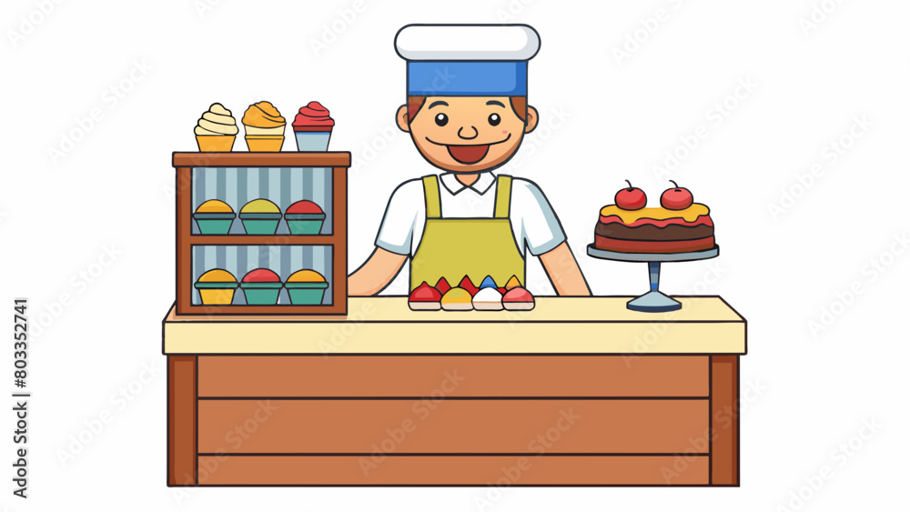 Poster the owner of a quaint bustling bakery can always be found behind the counter hands expertly kneading