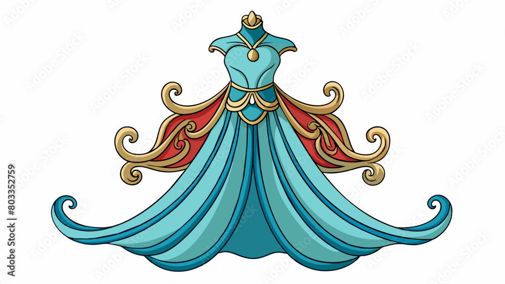Poster The outcome of the fashion show was a display of elegant and intricate designs with flowing fabrics and intricate embellishments.. Cartoon Vector