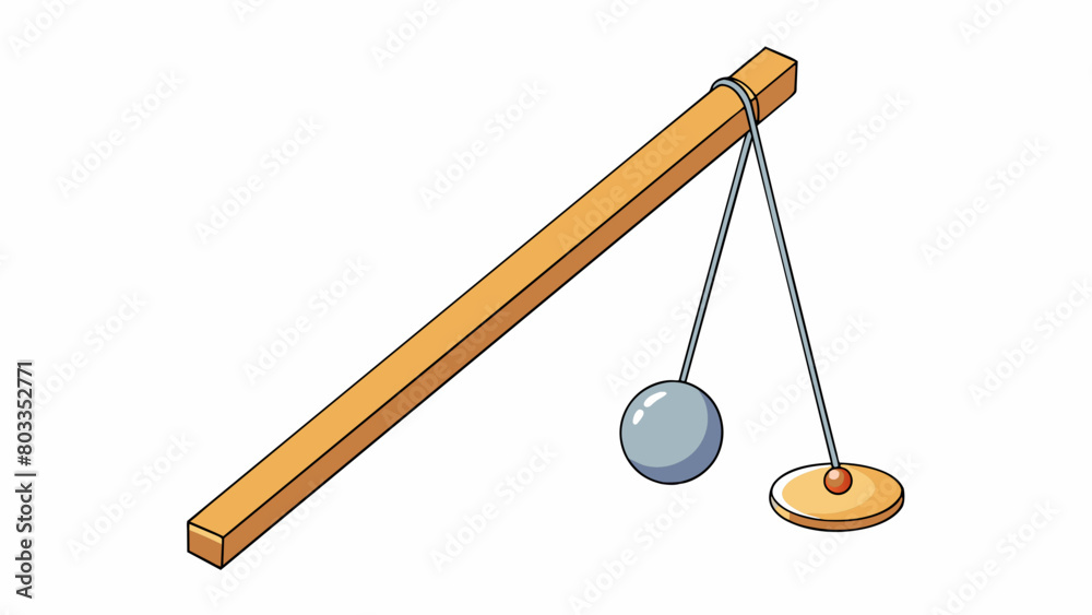 Poster The pendulum A long slender rod with a small heavy ball attached at one end. When released it swings back and forth in a rhythmic motion due to the. Cartoon Vector
