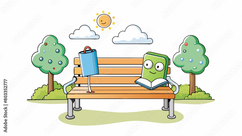 Poster The park bench was the poets sanctuary where they would spend hours deep in thought observing the world around them through a lens of creativity.. Cartoon Vector