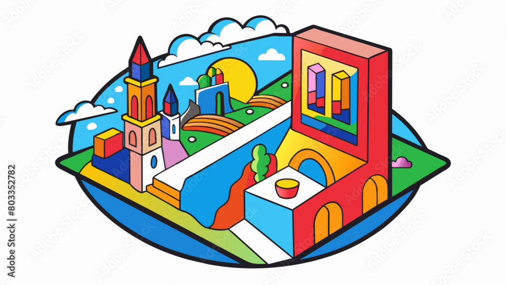 Poster The painting featured a vibrant array of colors bold brushstrokes and intricate details. Based on these characteristics it can be concluded that the. Cartoon Vector