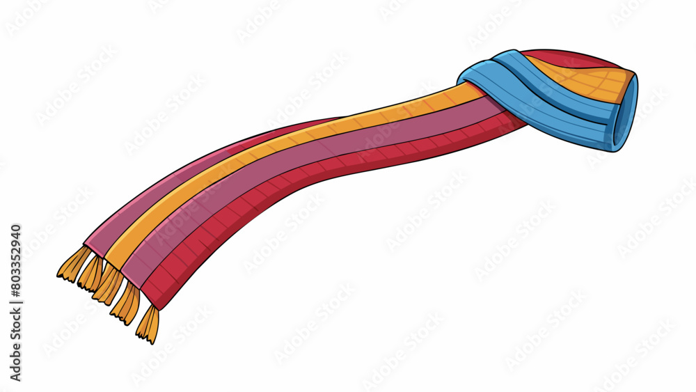 Poster The scarf was 1 meter in length made of soft knitted fabric and featuring fringe accents on each end.. Cartoon Vector