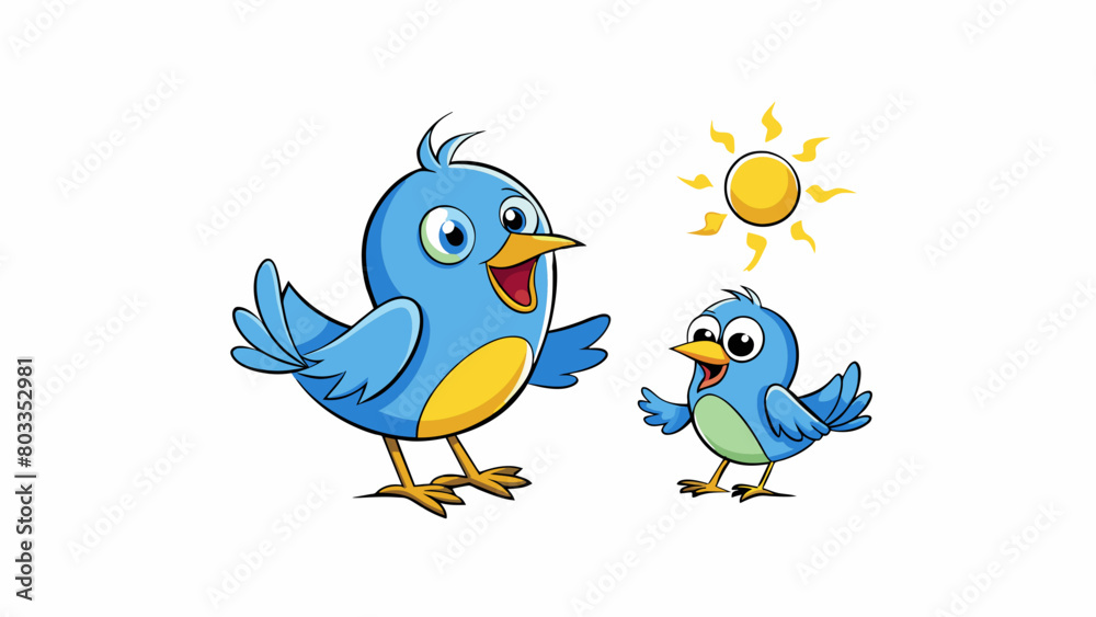 Poster the sudden chirping of birds outside signaling the start of a new day and bringing attention to the 