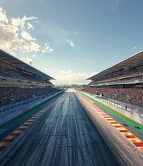 Fototapeta premium Formula One Race Track View From Starting Line