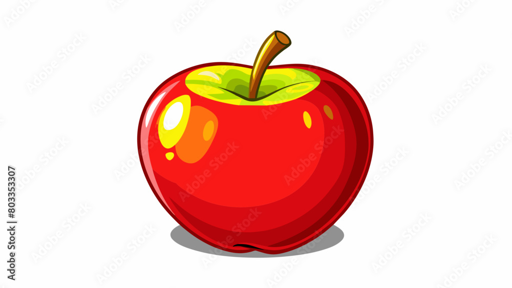 Poster With a dimpled appearance this apple resembles a small planet with a bright red and yellow color scheme. Its smooth skin is slightly shiny and its. Cartoon Vector