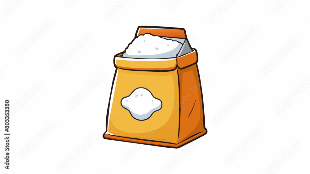 Poster a bag of flour a bag filled with a fine powdery substance in a uniform white color. the texture is s