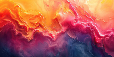 abstract with swirling shades of orange, pink, purple and blue.