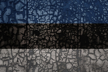 flag of estonia on a grunge vintage metal rusty cracked wall background