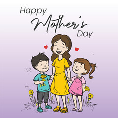 Happy Mothers Day Celebration Illustrations Poster