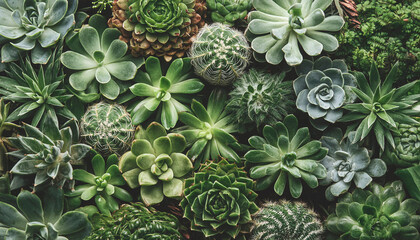 fullscreen photo of green succulent plants, 16:9 widescreen wallpaper / backdrop