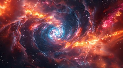 Illustrate a Hyperspace Tunnel as a flowing river of light, guiding the viewer's eye through a surreal and fast-paced journey across the cosmos.