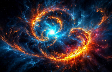 Fototapeta premium Cosmic Canvas: Nebula's Colors Paint a Galactic Masterpiece 
