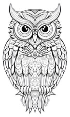 PNG Owl sketch doodle drawing.