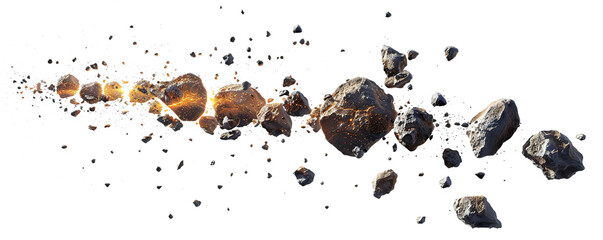 Flying meteors cut out