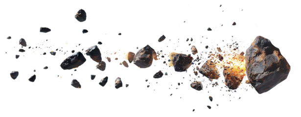 Flying meteors cut out