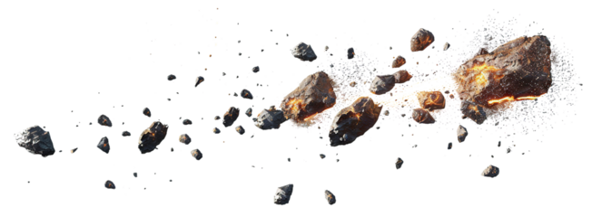 Flying meteors cut out