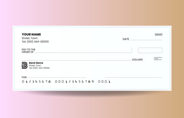 Flat design blank check template vector