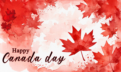 Happy Canada day background or banner design template celebrated in 1 July. Canada Independence day background.