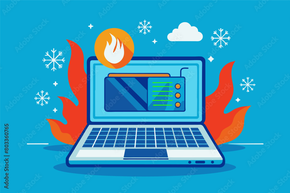 Poster self-cooling laptop that maintains optimal temperature during heavy use
