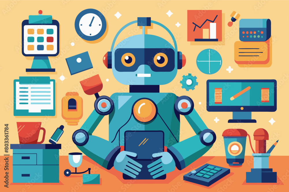 Fototapete robotic assistant that learns your daily routines and anticipates your needs