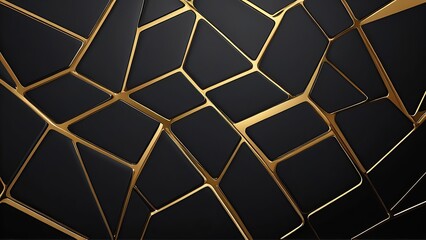 black geometric arrangement on a gold background