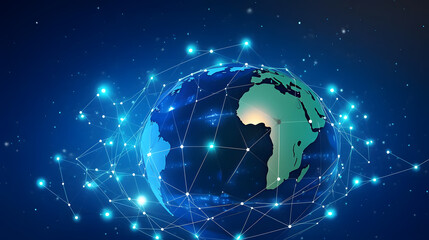 Fototapeta premium Financial Services Network Banner, Banking Systems and Global Transactions